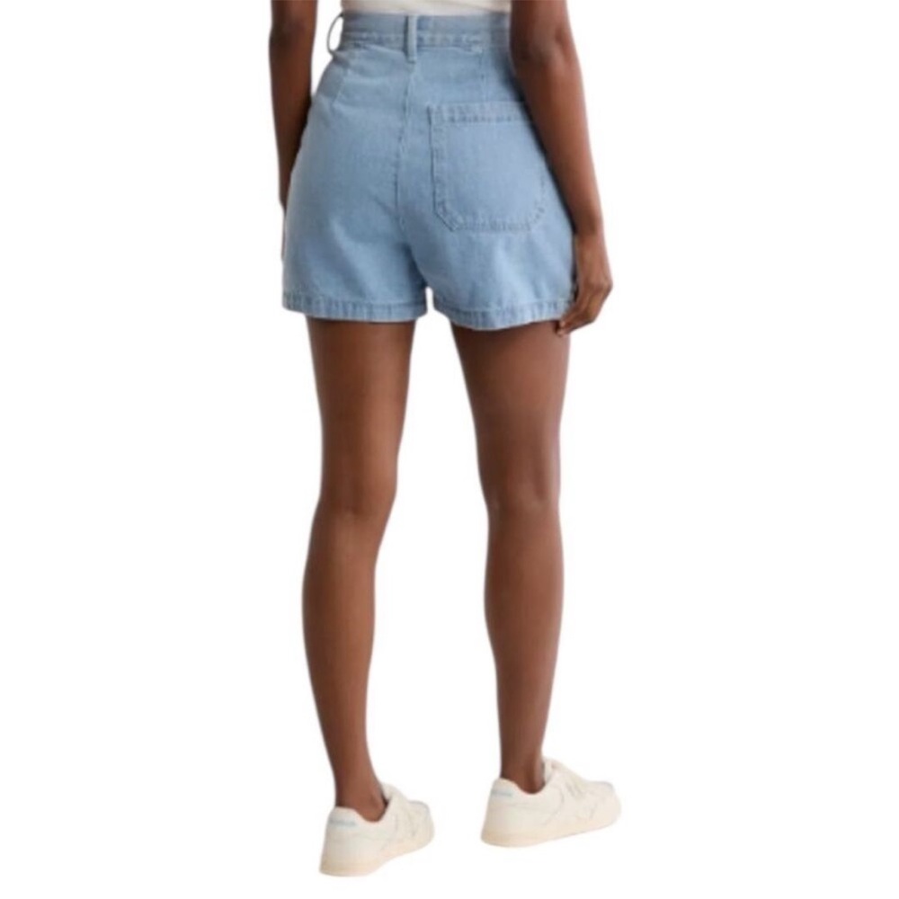 NWT Etica Anthropologie Ethereal Blue Max Pleated Denim Shorts Size 25 Reg. $128 - Picture 2 of 12